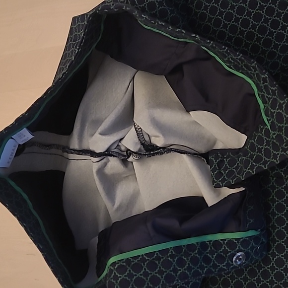 NWOT KENAR Stretch Blue and Green Patterned Trousers with Pockets - Picture 12 of 13